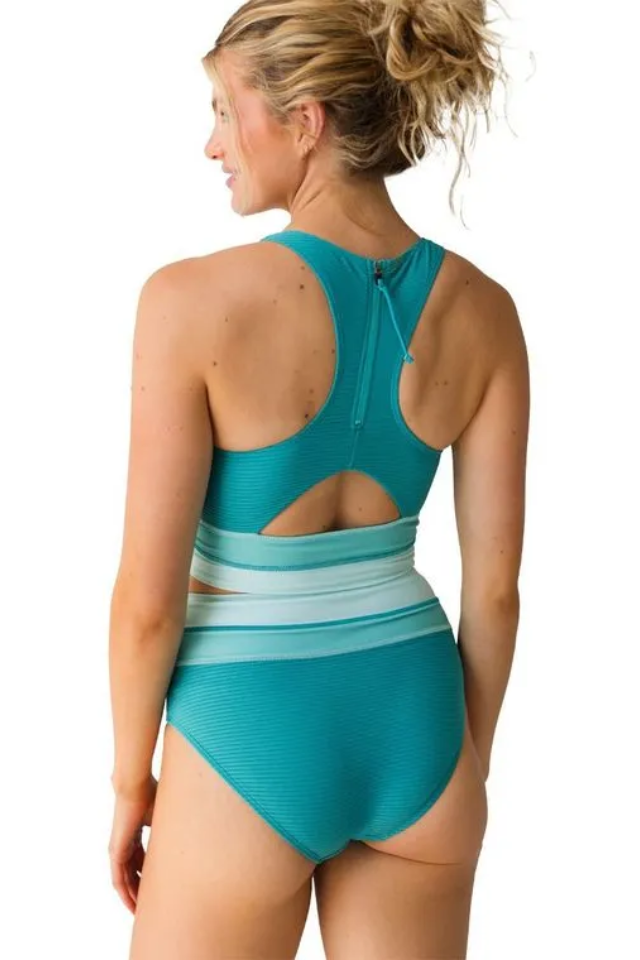 Nani Seablue Flat Rib Cut Back Crop - Seablue