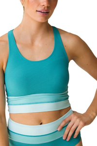 Nani Seablue Flat Rib Cut Back Crop - Seablue