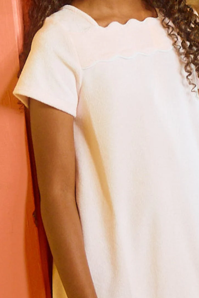 Weezie Girls Dress - Light Pink with White