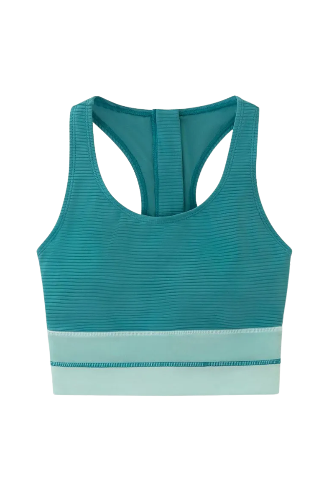 Nani Seablue Flat Rib Cut Back Crop - Seablue
