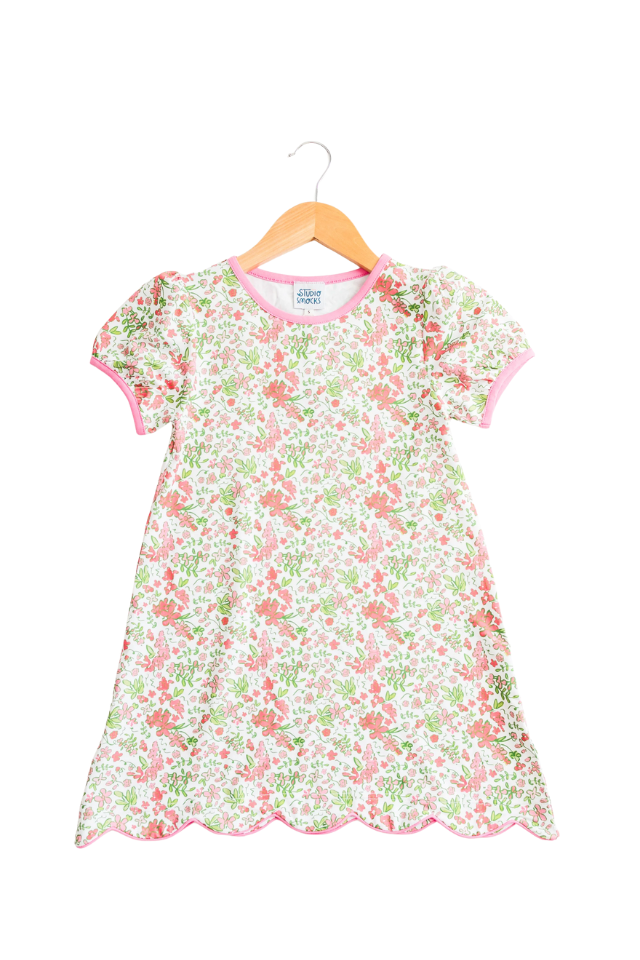 Studio Smocks Floral Scalloped Dress