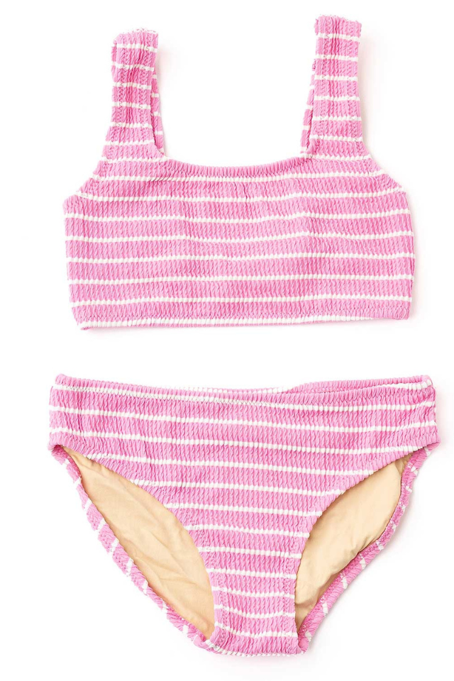 SC 2pc Crinkle Swimsuit - Pink Stripe