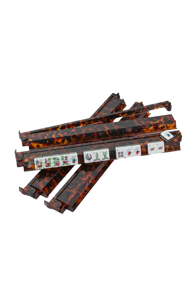 Oh My Mahjong Acrylic Rack & Pusher Set - Tortoise Shell