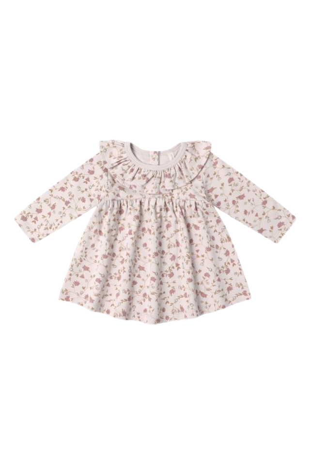 Quincy Mae Ruffle Collar Jersey Dress - Garden