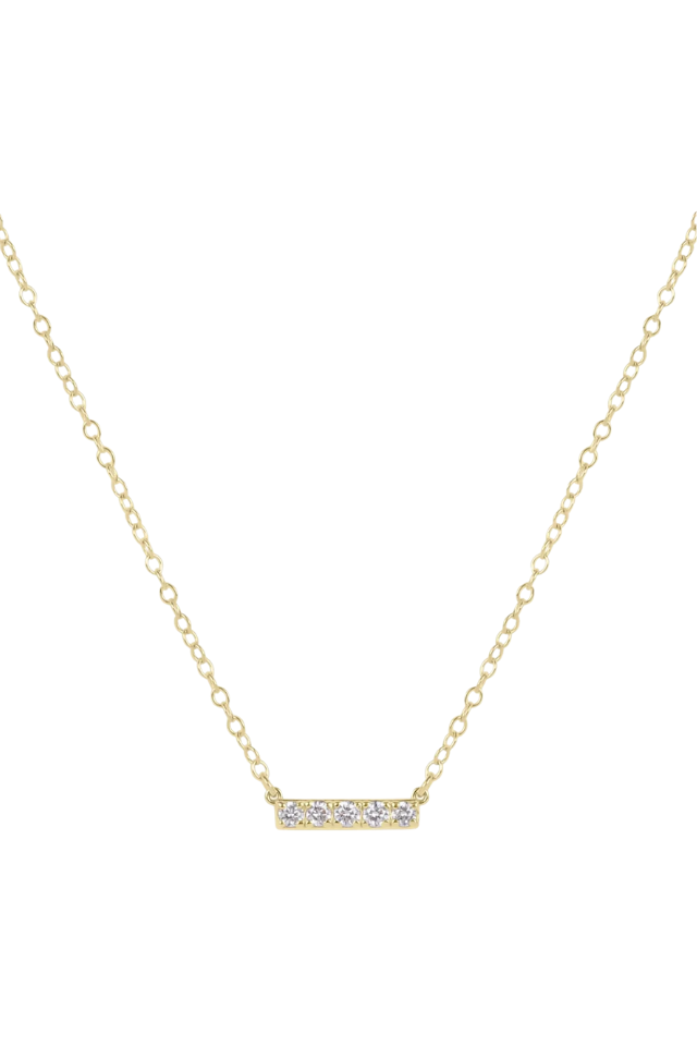 enewton 14kt Gold and Diamond Significance Bar Necklace - Five