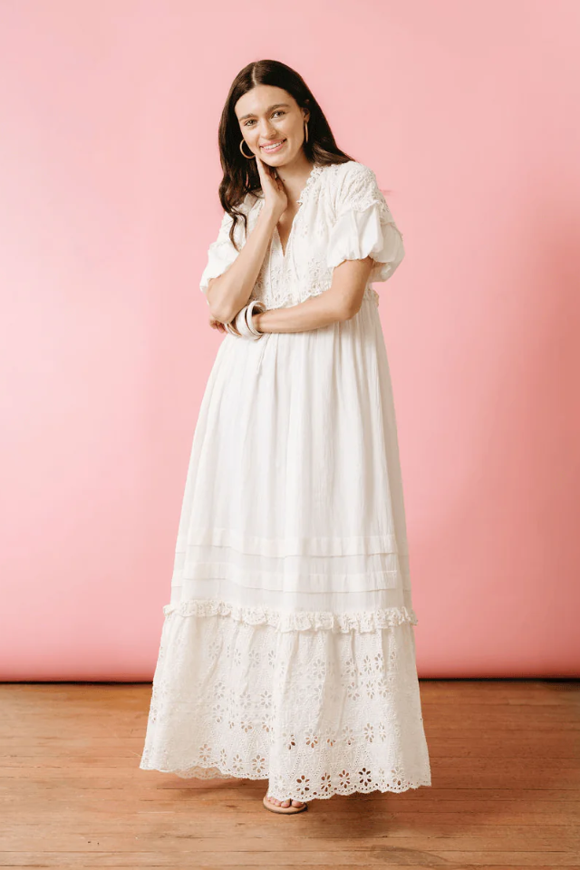 Sunshine Tienda Ivory Eyelet Charlotte Dress