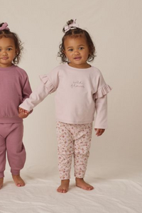 Quincy Mae Ruffle Long Sleeve Tee - Wild Flower