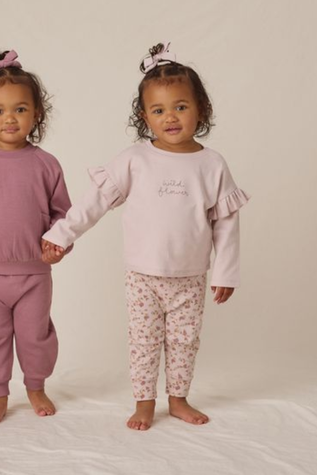 Quincy Mae Ruffle Long Sleeve Tee - Wild Flower
