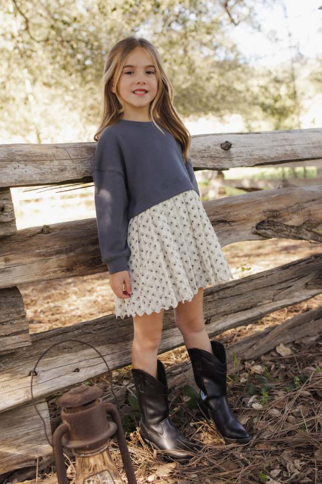 Rylee + Cru Sweatshirt Dress - Vintage Fleur
