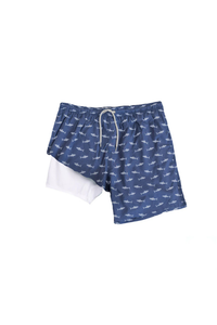 Bermies Color Switch Lined Swim Trunk - NAVY SHARK