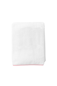 Weezie Signature Bath Sheet - Ballet Pink on White