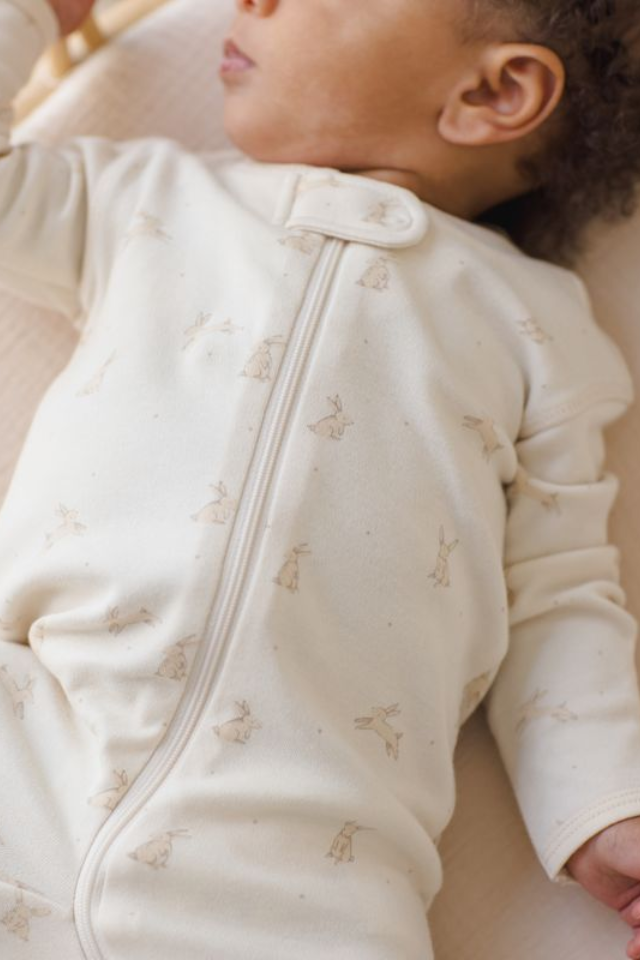 Quincy Mae Zip Long Sleeve Sleeper Footie - Bunnies