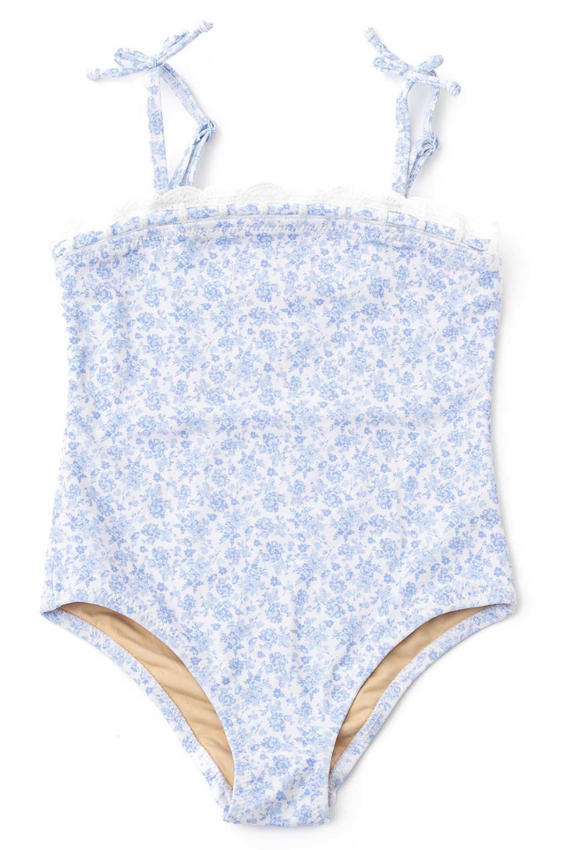 SC 1 pc Crochet Trim Swimsuit - Coastal Garden