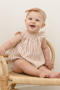 Quincy Mae Bonnie Romper - Vintage Stripe