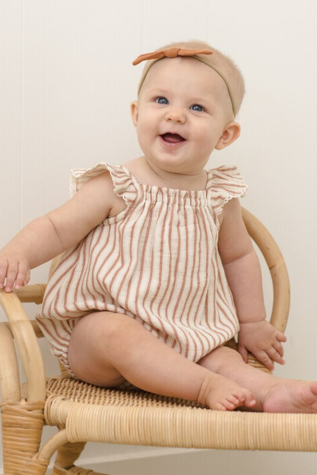 Quincy Mae Bonnie Romper - Vintage Stripe
