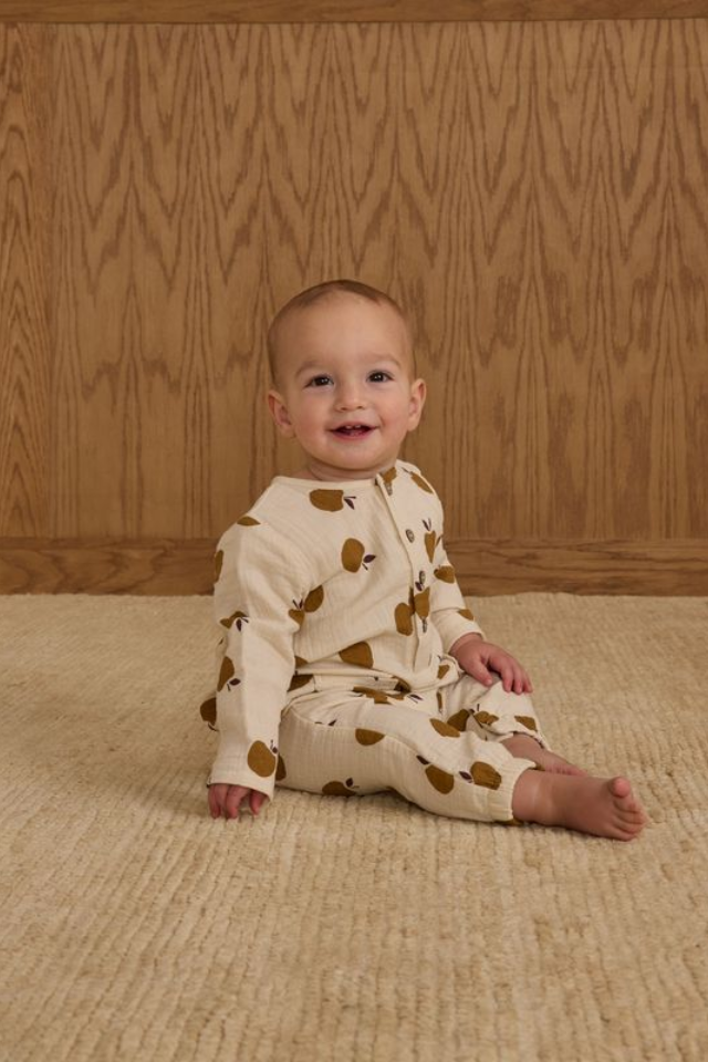 Rylee + Cru Long Sleeve Woven Jumpsuit - Golden Apples