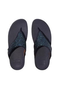 Fit Flop Lulu Crystal Embellished Toe-Post Sandals - Iridescent Navy