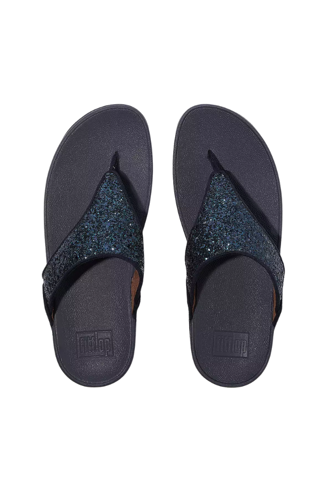 Fit Flop Lulu Crystal Embellished Toe-Post Sandals - Iridescent Navy