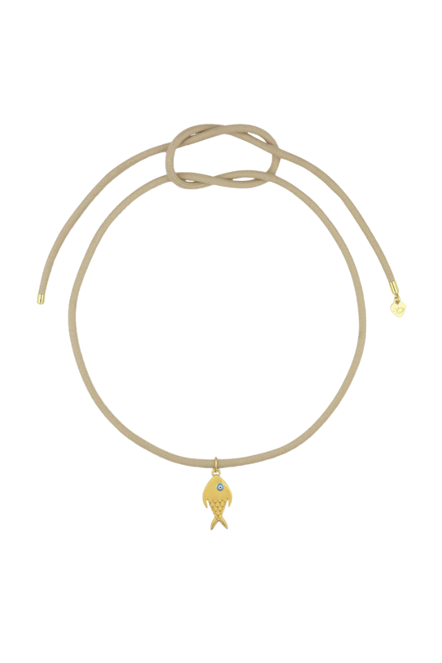 HART Lurex Necklace Cord Gold Fish Charm