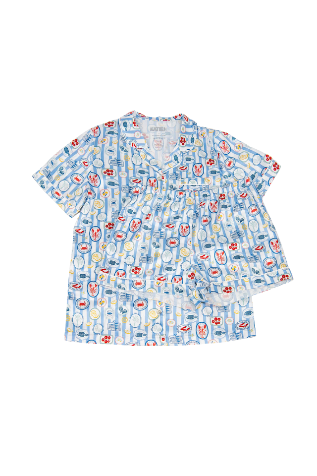 KatieJ NYC Olivia Pajama Set - Mediterranian Summer