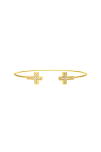 ES Gold Cross Flexi Medium Cuff Bracelet