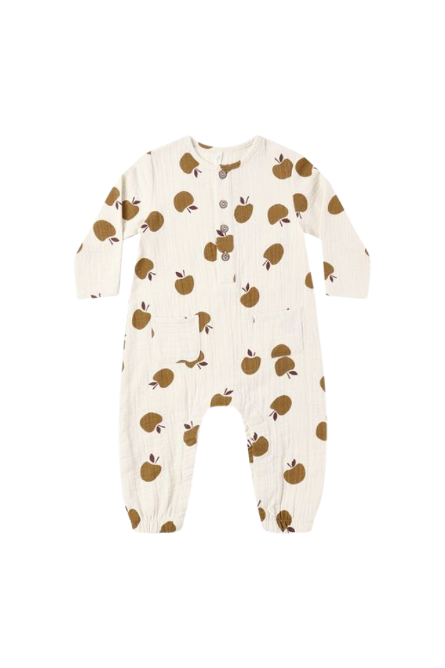 Rylee + Cru Long Sleeve Woven Jumpsuit - Golden Apples