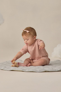 Quincy Mae Relaxed Bubble Romper - Blush