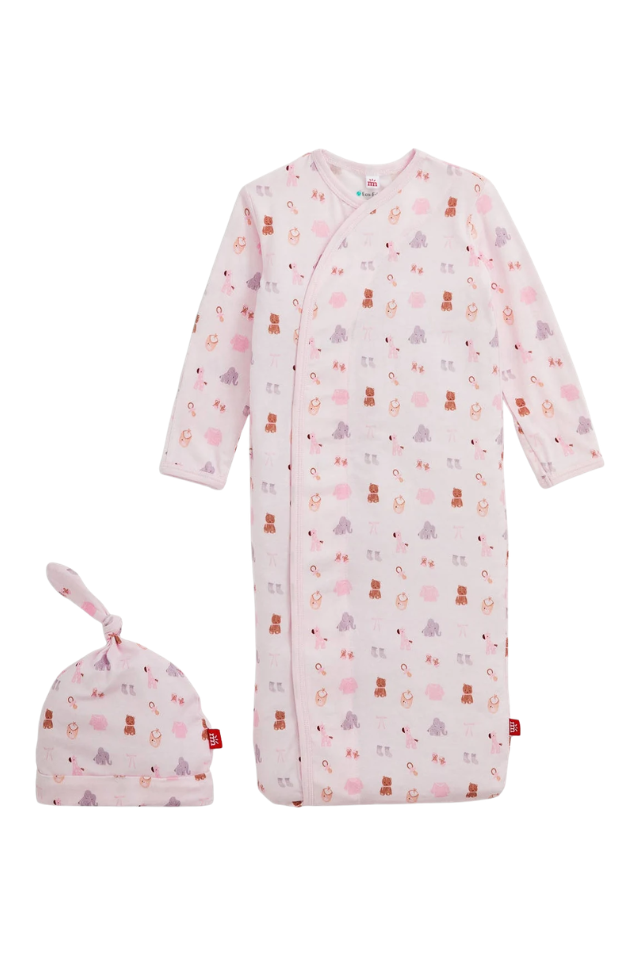 Magnetic Me Nightgown + Hat Set - Nursery Nostalgia Pink