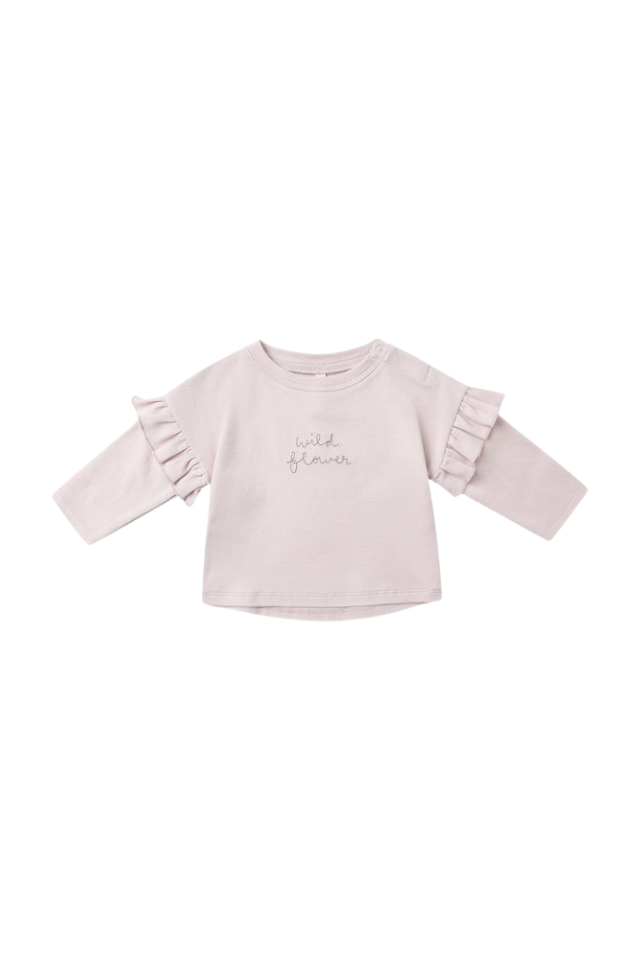 Quincy Mae Ruffle Long Sleeve Tee - Wild Flower