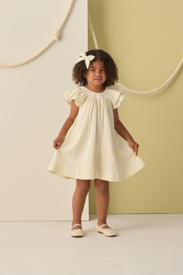 Rylee + Cru Lucia Dress - Citron Stripe