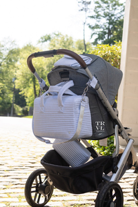 TRVL Design Quilted Stroller Bag - Pimlico Stripe Blue