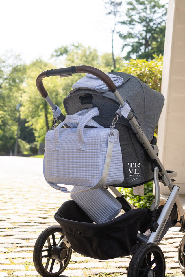 TRVL Design Quilted Stroller Bag - Pimlico Stripe Blue