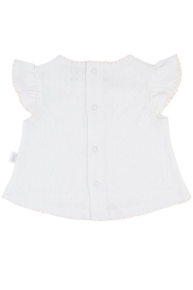 Paty Pointelle Diaper Set - White/Pink