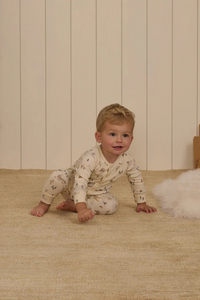 Rylee + Cru Organic Long John Pajamas - Winter Town