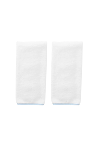 Weezie Signature Hand Towels (Pair) - Light Blue on White
