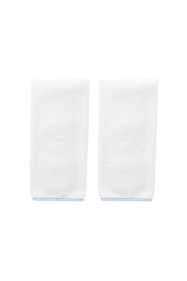 Weezie Signature Hand Towels (Pair) - Light Blue on White