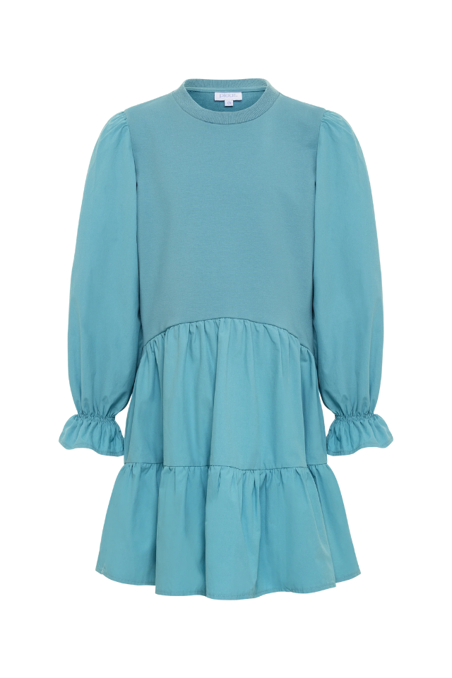 Pleat Cece Dress - Peacock Blue