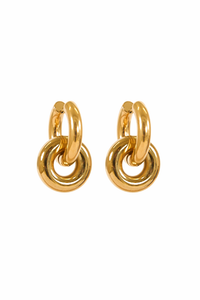 Ellie Solana Interlocking Hoop Earring - Gold