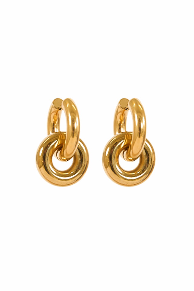 Ellie Solana Interlocking Hoop Earring - Gold