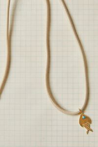 HART Lurex Necklace Cord Gold Fish Charm