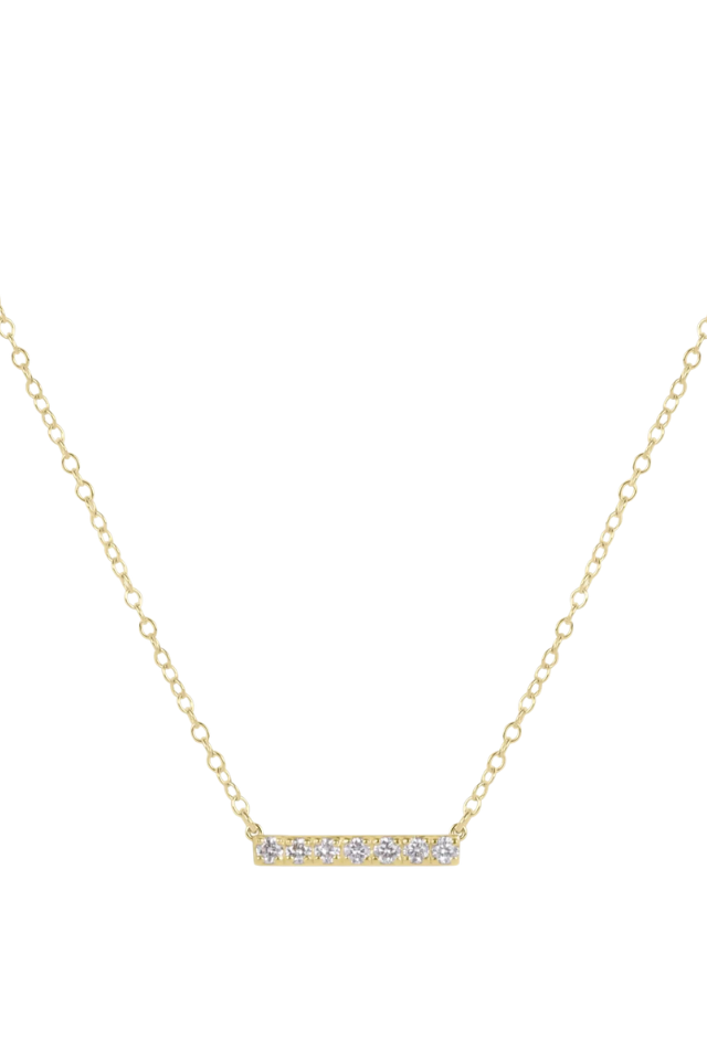 enewton 14kt Gold and Diamond Significance Bar Necklace - Seven