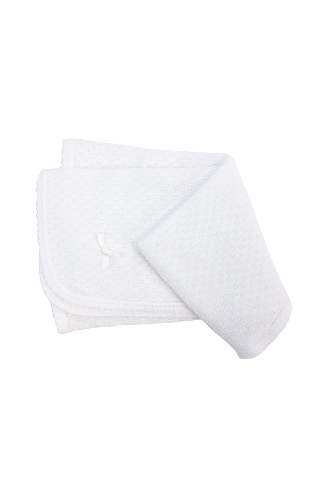 Paty White Knit Swaddle Blanket
