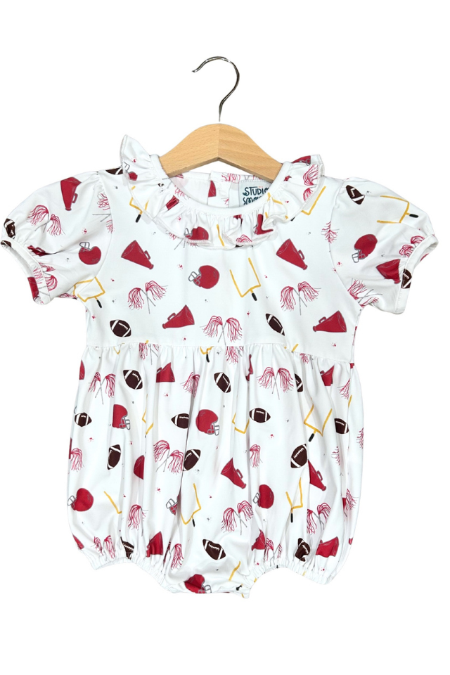 Studio Smocks Crimson/Gray Girls Bubble