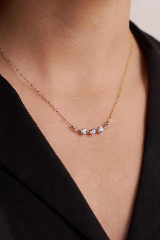 Ronaldo You Are My Sunshine Necklace 3 Stones - Gold