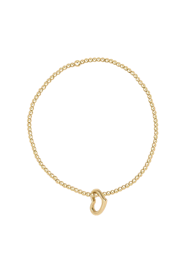 enewton egirl Classic Gold 2mm Bead Bracelet  - Love Small Gold Charm