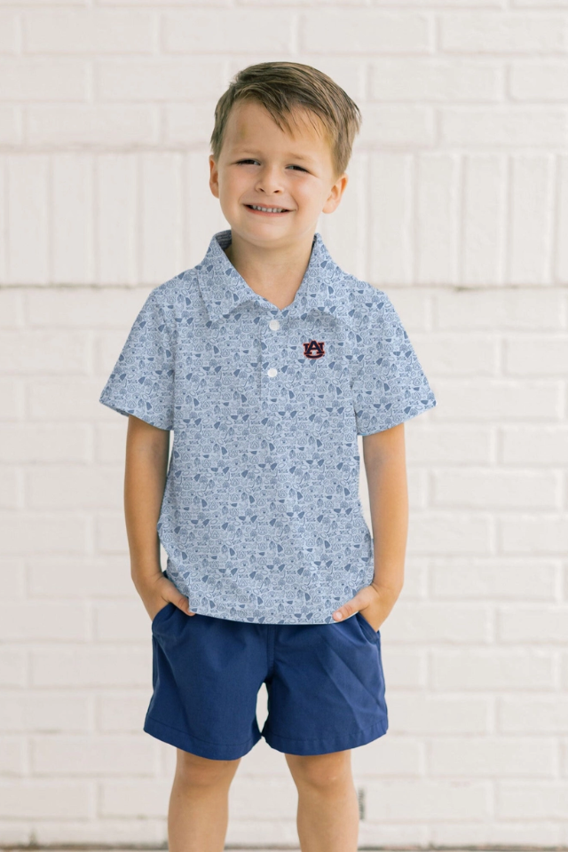 Scarlet & Gold James Polo - War Eagle Pattern