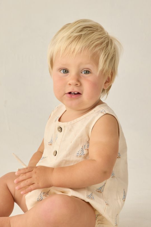 Rylee + Cru Beau Romper - Sail