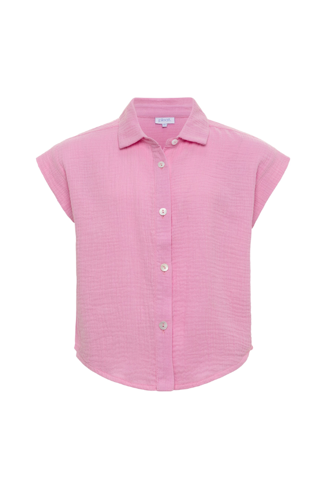 Pleat Courtney Top - Party Pink