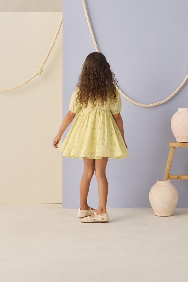 Rylee + Cru Rose Dress - Citron