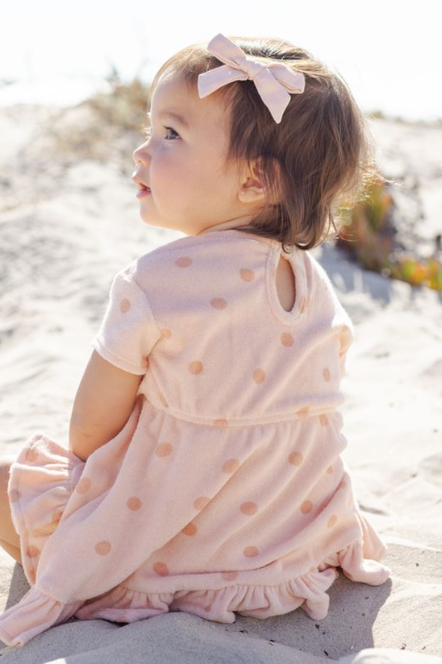 Quincy Mae Terry Dress - Polka Dot